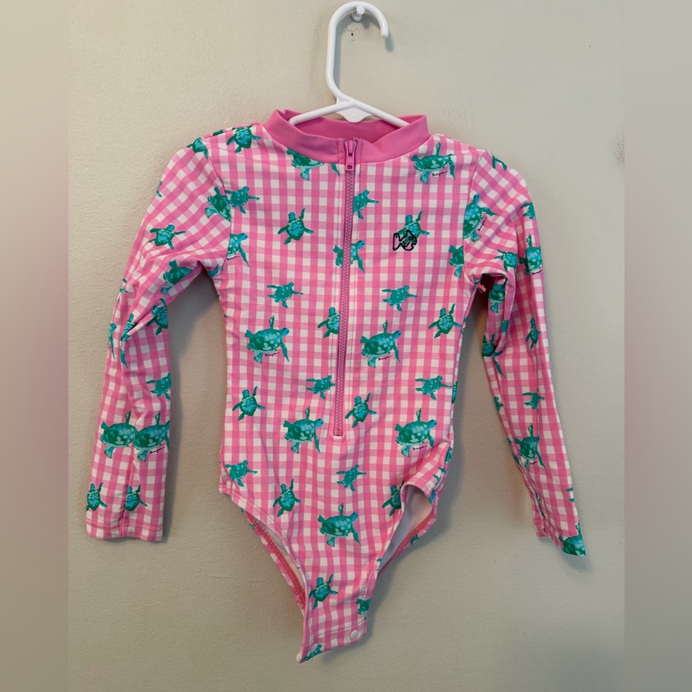 Prodoh Pink Gingham Sea Turtle Swimsuit